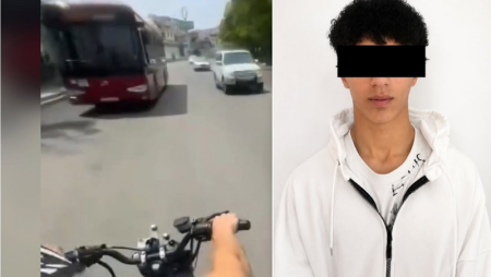 Motosikleti təhlükəli sürən saxlanıldı